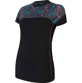 cyklistický dres Dámské triko kr.rukáv SENSOR MERINO IMPRESS černá/stripes S