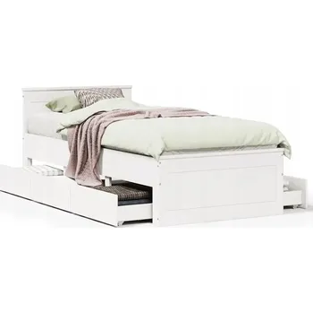 Postel Jednolůžková dřevěná postel VidaXL 75x190 cm bílá