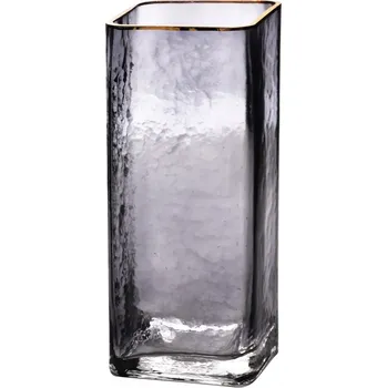 Váza Skleněná váza Serenite 10x10x24,5 cm kouřové sklo