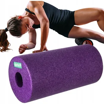 DrFit Hladký válec roller masáž zad, nohou, rehabilitace, fialový ø15x33cm
