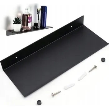 police ČERNÁ ZÁVĚSNÁ POLICE 30x12CM DO OBÝVÁKU, LOŽNICE NEBO KOUPELNY - UNIVERZÁLNÍ