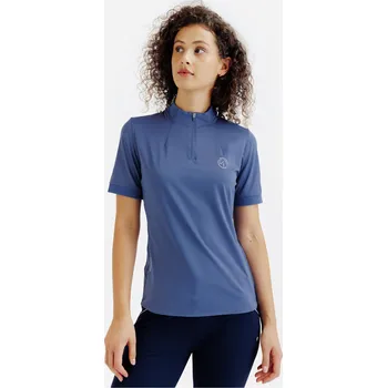 FOUGANZA Dámské jezdecké polo s krátkým rukávem Heritage XS MODRÁ