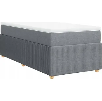 Postel Čalouněná jednolůžková postel VidaXL 90x200 cm, odstíny šedé