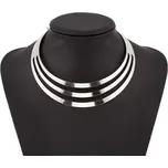Geometrický kruhový Choker náhrdelník Stříbrný