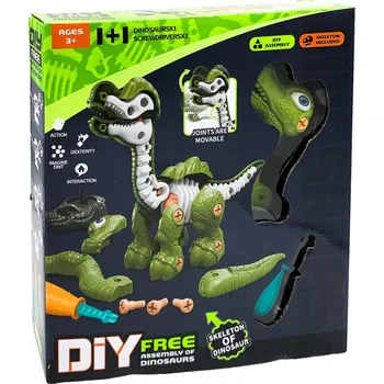 ostatní stavebnice Dinosaurus s kostrou, šroubovací stavebnice se šroubovákem