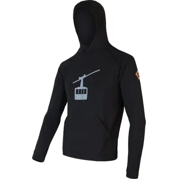 Pánská mikina Pánská mikina klokanka SENSOR MERINO UPPER GONDOLA černá XL