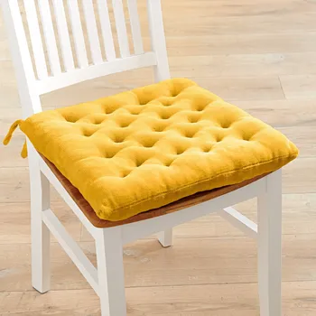 Polštář 3Pagen Sedací polštář hořčicová 45 x 45 x 6 cm