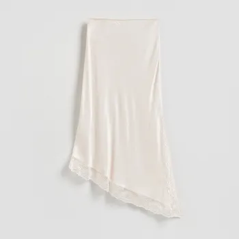 Dámská sukně Reserved - Asymetrická sukně s&nbsp;krajkovým lemováním - tělová - 168GL-02X - 168GL-02X-L