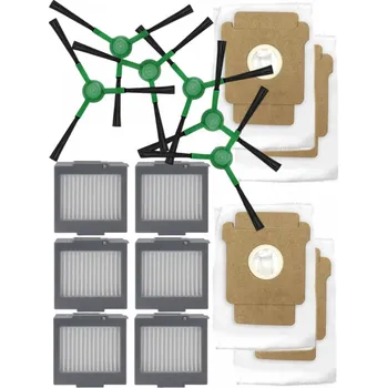 Sada příslušenství pro robotický vysavač Kartáčky, HEPA filtry pro vysavač IROBOT Roomba Max 705 Vac + AutoEmpty dock Black a sáčky sada 16ks