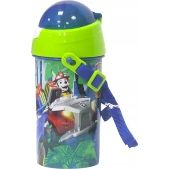 Láhev Lahev Na Pití Láhev Tlapková patrola 500 ml 0,5 l, uzávěr, pásek s brčkem