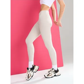 Dámské oblečení Sinsay - Sportovní legíny Gym Hard s V výkrojem v pase - béžová - 942IO-02X - 942IO-02X-M