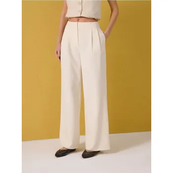 Dámské kalhoty Sinsay - Kalhoty palazzo - béžová - 966GZ-02X - 966GZ-02X-XS