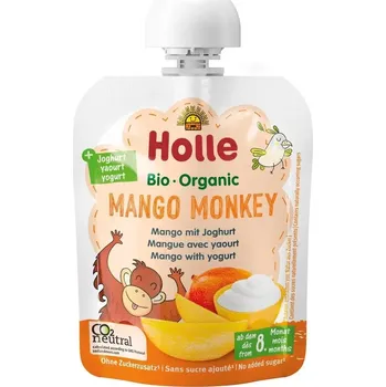 Holle Mango monkey - bio dětské ovocné pyré s jogurtem 5 x 85 g