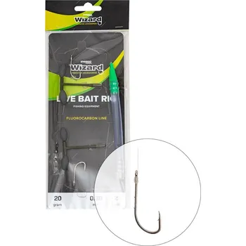 Rybářský háček WIZARD WIZARD Live Bait Rig Tyrolská Dřívkovitá montáž na dravé ryby Light 20g háček 2ks vel.2 0,30mm 13kg