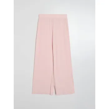 Sinsay - Žebrované kalhoty wide leg s elastickým pasem - pastelová růžová - 739GZ-03X - 739GZ-03X-XXS