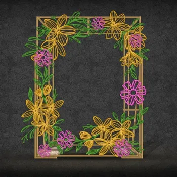 Vánoční ozdoba 3D Jarní fotorám s květinami, 160 × 220 cm, nesvětelný