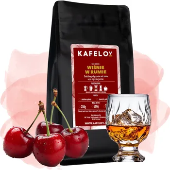 Káva Mletá káva Kafelov 250 g Arabica černá, aromatizovaná – višeň v rumu