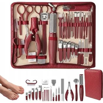 PROFESIONÁLNÍ SADA NA MANIKÚRU A PEDIKÚRU 42 NÁSTROJŮ NA NEHTY A OBOČÍ