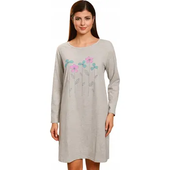 Dámské oblečení NOČNÍ KOŠILE PRO MLÁDEŽ ŠEDÁ S DLOUHÝM RUKÁVEM 3XL