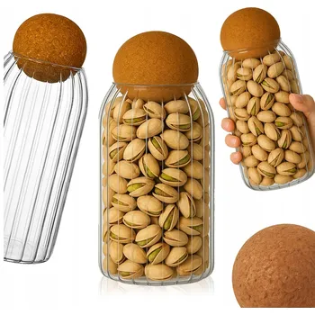 Dóza na potraviny SKLENĚNÁ DÓZA 870 ML NA KOŘENÍ, POTRAVINY, VLOČKY - PRO ORGANIZACI