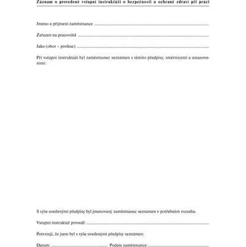 Dětské zboží Zápisník bezpečnosti práce, A5, 20 listů