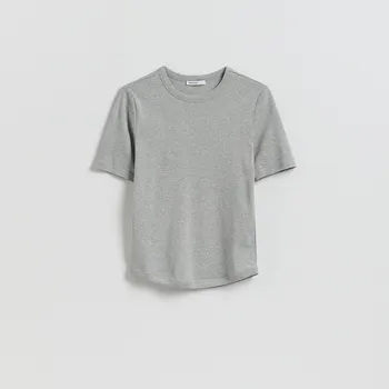 Reserved - Bavlněné tričko - světle šedá - 439KL-09M - 439KL-09M-XL