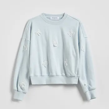 Dívčí mikina Reserved - GIRLS` JOGGING TOP - bleděmodrá - 954HV-05X - 954HV-05X-116