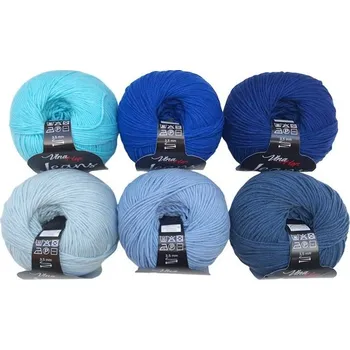 Příze Jeans, (Vlna-Hep), sada 2304 (6ks), modrá