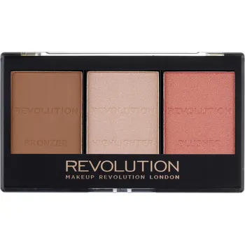 Make-up Makeup Revolution Paletka na Konturování Obličeje Bronzer Rozjasňovač Tvářenka 01