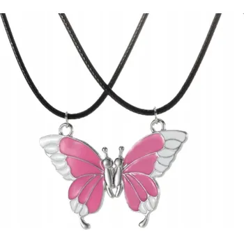 Náhrdelník Naszyjnik BFF Motyl różowy – Jemný šperk pro blízkou osobu