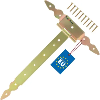Dveřní kování Křížový závěs t pro okenice altány branky pozinkované 350 mm - zlato \ 350 mm