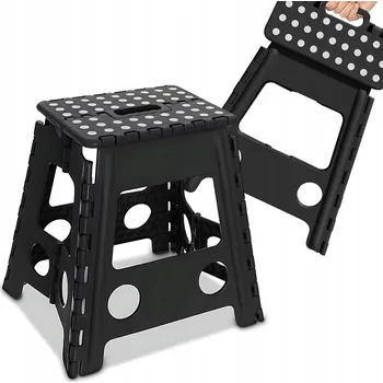 SKLÁDACÍ STOLIČKA PROTISKLUZOVÁ 39 cm, NOSNOST 130 kg, ČERNÁ