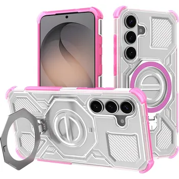 Pouzdro na mobilní telefon Techsuit - Carbon Shield PRO - Samsung Galaxy S26 - Růžová transparentní