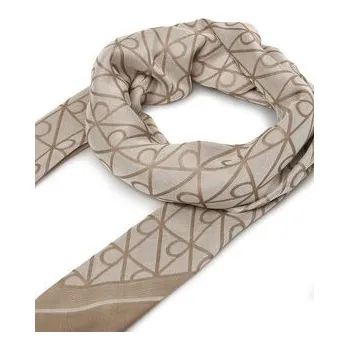 Šátek Šátek Calvin Klein Emblem Aop Jacquard Square Scarf LV04F8080G Béžová OS