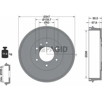Brzdový buben Brzdový buben HELLA PAGID 61357N