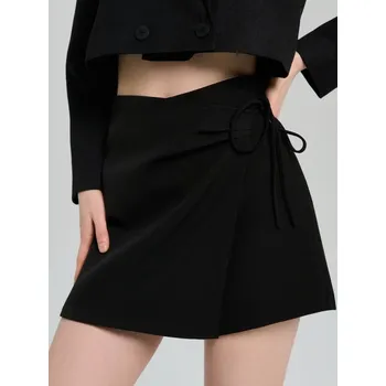 Dámská móda Sinsay - Sukně-šortky s dekorativními stuhami - černá - 967JL-99X - 967JL-99X-XL