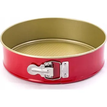 Forma na pečení SNB FORMA NA DORT Ø24 CM ČERVENO-ZLATÁ NEPŘILNAVÁ POVRCHOVÁ PL