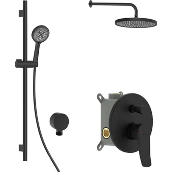 Sprchový set kielle Nefia - Sprchový set s baterií pod omítku, pro 2 spotřebiče, s příslušenstvím EcoSpare a tělesem, matná černá 20627SP74