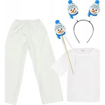 Karnevalový kostým KOSTÝM SNĚHULÁK NA VÁNOČNÍ BESÍDKU ČELENKA BETLÉM PŘEVLEK SNĚHULÁK 116-128