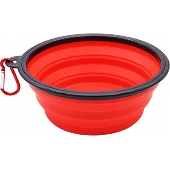 Miska pro psa MISKA SILIKONOWA SKLÁDACÍ MISKA pro psa kočku, turistická, červená