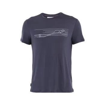 Pánské termoprádlo Icebreaker Merino Core SS Tee Ski Stripes Men GRAPHITE šedá M