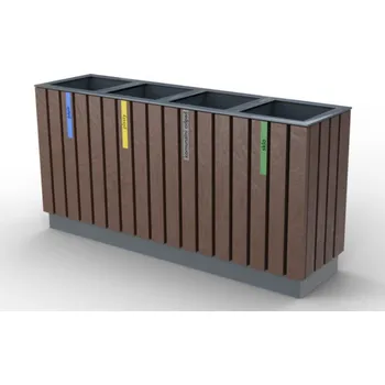 Popelnice HTI Koš na tříděný odpad Recyklát V Typ ukotvení: klasické (šrouby), Barva konstrukce: černá komaxit (RAL 9005)