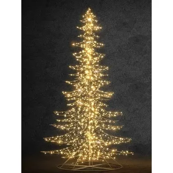 Vánoční stromek LED světelný strom, 4 m, teple bílý s Flash a krystaly, 24 V, z 12 dílů