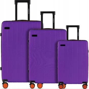 Sada 3 kufrů, Tichá a otočná kolečka 360°, TSA zámek, ABS, Fialová