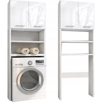 Koupelnový nábytek Stojící koupelnová skříňka German bílá lesklá, dvoudveřová, 64x180x30 cm