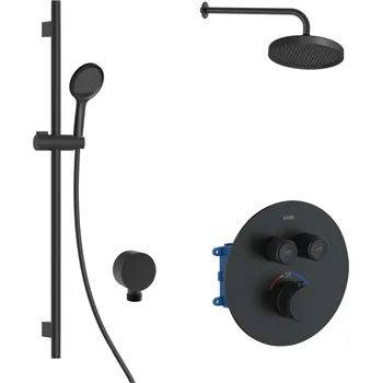 kielle Oudee - Termostatická baterie pod omítku, pro 2 spotřebiče, s příslušenstvím EcoSpare a tělesem, matná černá 20602SPT54