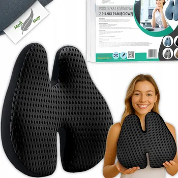 Polštář Ortopedický polštář bederní Medi Sleep, paměťová pěna, černý, M