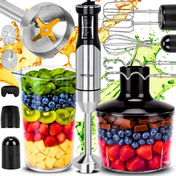 TYČOVÝ MIXÉR VÍCEÚČELOVÝ 1500W TITANOVÁ ČEPEL FUNKCE TURBO