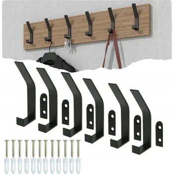 Věšák Nástěnný věšák, háček na oblečení lamelový do předsíně černý dvojitý loft