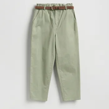Dámské kalhoty Reserved - Chino kalhoty s páskem - bledá zelená - 530HV-07X - 530HV-07X-XL